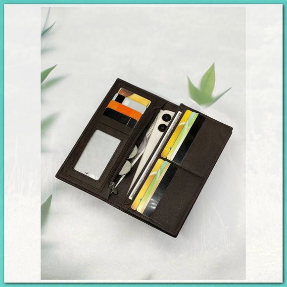 New Men Contrast Panel Slogan Detail Long Wallet 232 - Picture 2 of 4